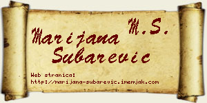 Marijana Šubarević vizit kartica